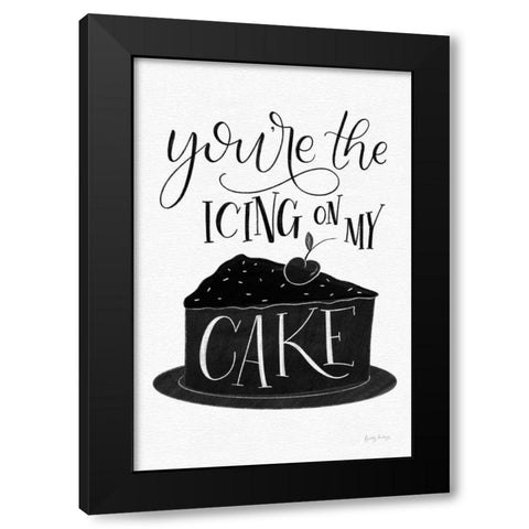 Icing On My Cake BW Black Modern Wood Framed Art Print with Double Matting by Thorns, Becky