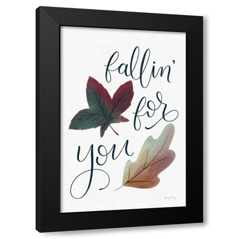 Fallin For You Black Modern Wood Framed Art Print by Thorns, Becky