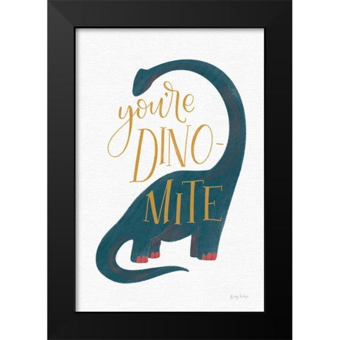 Dinomite Black Modern Wood Framed Art Print by Thorns, Becky