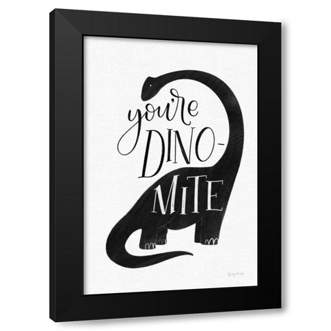 Dinomite BW Black Modern Wood Framed Art Print by Thorns, Becky