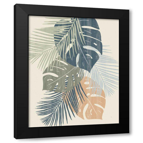 Monstera V Black Modern Wood Framed Art Print with Double Matting by Adams, Sarah