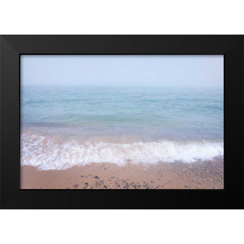 Whitefish Point Beach Black Modern Wood Framed Art Print by Majchrowicz, Alan