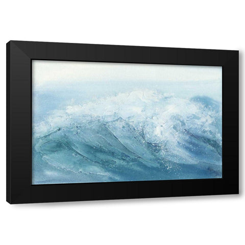 Waves I Black Modern Wood Framed Art Print with Double Matting by Paschke, Chris