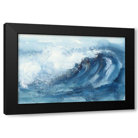 Waves V Black Modern Wood Framed Art Print with Double Matting by Paschke, Chris