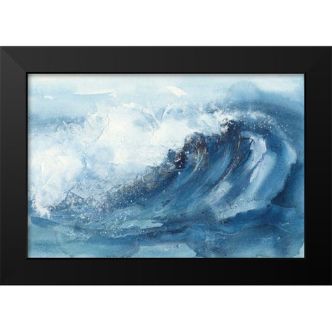 Waves V Black Modern Wood Framed Art Print by Paschke, Chris