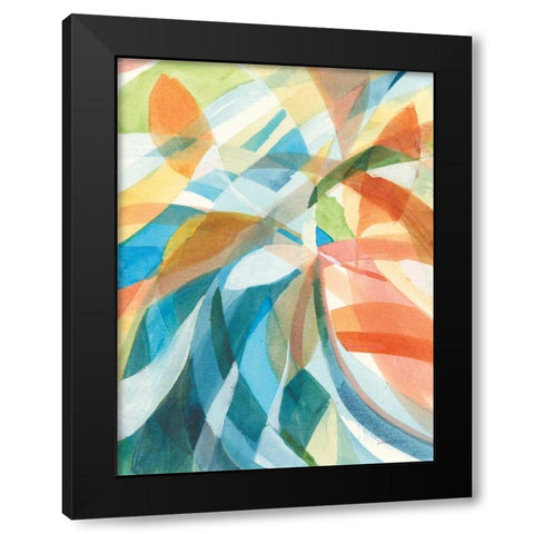 Colorful Abstract I Black Modern Wood Framed Art Print with Double Matting by Nai, Danhui