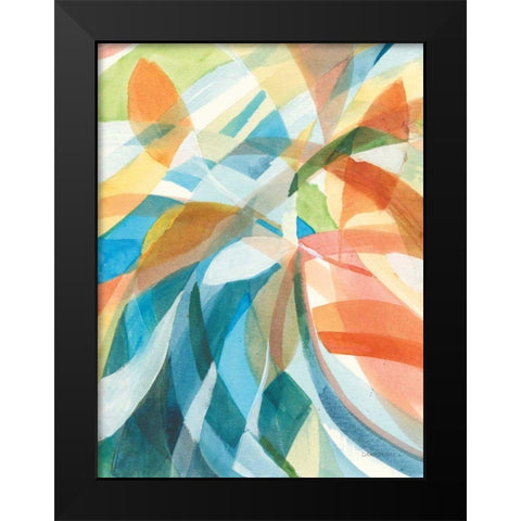 Colorful Abstract I Black Modern Wood Framed Art Print by Nai, Danhui