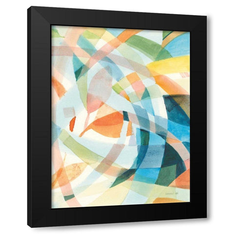 Colorful Abstract II Black Modern Wood Framed Art Print with Double Matting by Nai, Danhui