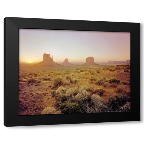 Dawn in the Desert Black Modern Wood Framed Art Print with Double Matting by Goldstein, Ed