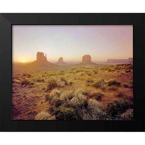 Dawn in the Desert Black Modern Wood Framed Art Print by Goldstein, Ed