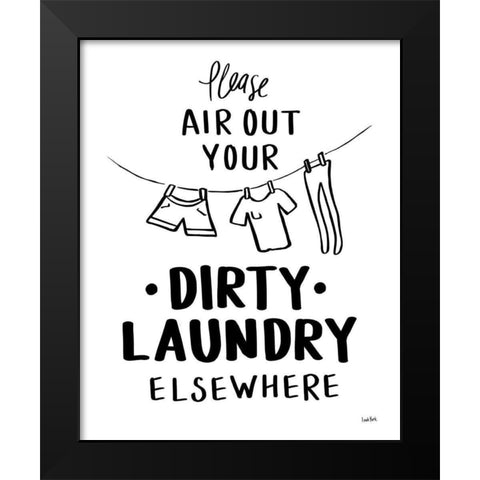 Bathroom Etiquette I Black Modern Wood Framed Art Print by York, Leah