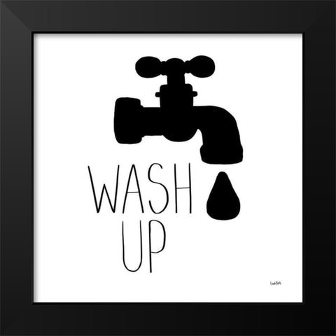 Bathroom Etiquette V Black Modern Wood Framed Art Print by York, Leah
