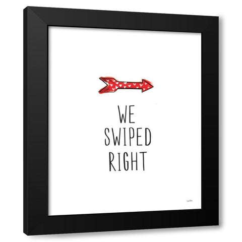 Valentines V Black Modern Wood Framed Art Print with Double Matting by York, Leah