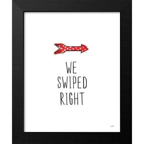 Valentines V Black Modern Wood Framed Art Print by York, Leah