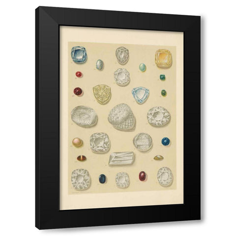 Precious Stones I Black Modern Wood Framed Art Print with Double Matting by Wild Apple Portfolio