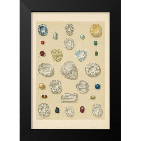 Precious Stones I Black Modern Wood Framed Art Print by Wild Apple Portfolio