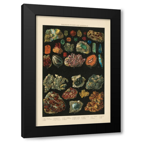 Precious Stones III Black Modern Wood Framed Art Print by Wild Apple Portfolio