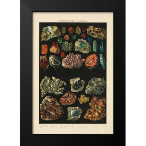Precious Stones III Black Modern Wood Framed Art Print by Wild Apple Portfolio