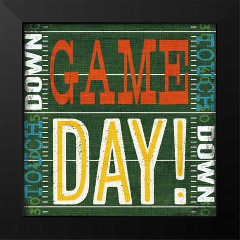 Football II Black Modern Wood Framed Art Print by Mullan, Michael