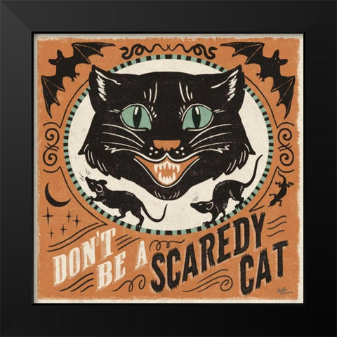 Scaredy Cats III Black Modern Wood Framed Art Print by Penner, Janelle