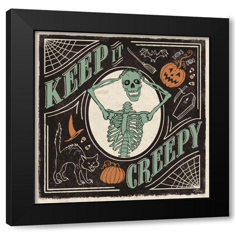 Scaredy Cats V Black Modern Wood Framed Art Print with Double Matting by Penner, Janelle