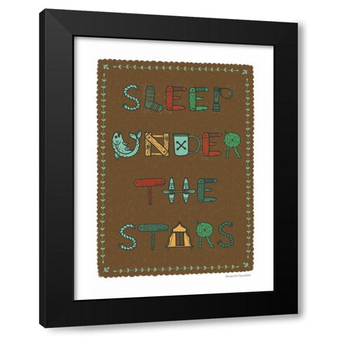 Sleep Under the Stars Dark Black Modern Wood Framed Art Print by Snowdon, Alexandra