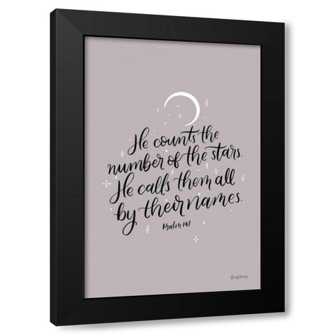He Counts the Stars Black Modern Wood Framed Art Print by Thorns, Becky