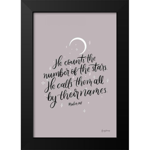 He Counts the Stars Black Modern Wood Framed Art Print by Thorns, Becky