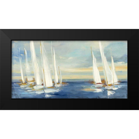 Summer Regatta Sunset Black Modern Wood Framed Art Print by Purinton, Julia