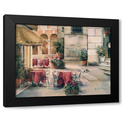 Plaza Cafe Black Modern Wood Framed Art Print by Hageman, Marilyn