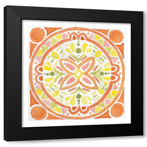Citrus tile I v2 White Border Black Modern Wood Framed Art Print with Double Matting by DeNeige, Elyse
