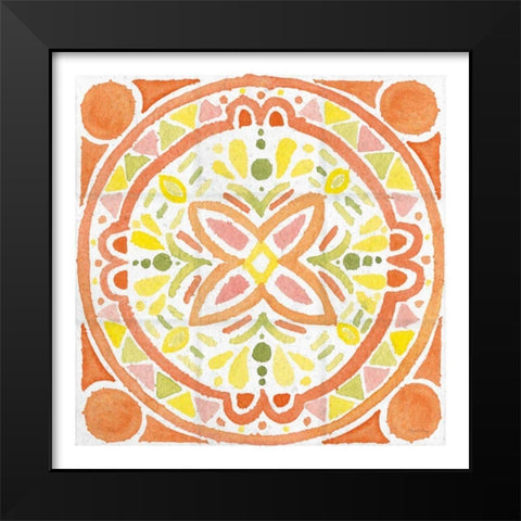 Citrus tile I v2 White Border Black Modern Wood Framed Art Print by DeNeige, Elyse
