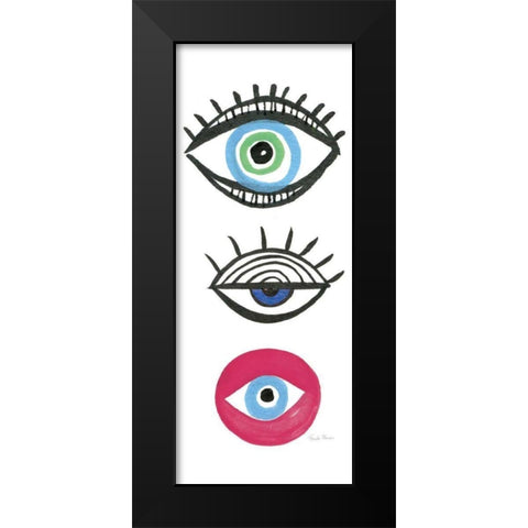 The Stare II Pink Crop Black Modern Wood Framed Art Print by Zaman, Farida
