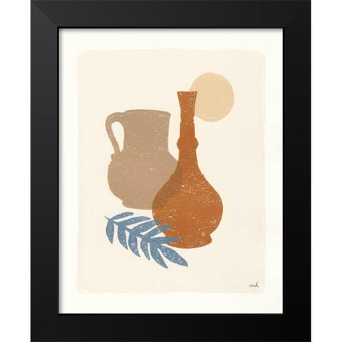 Oasis II Dusty Blue Black Modern Wood Framed Art Print by Hershey, Moira