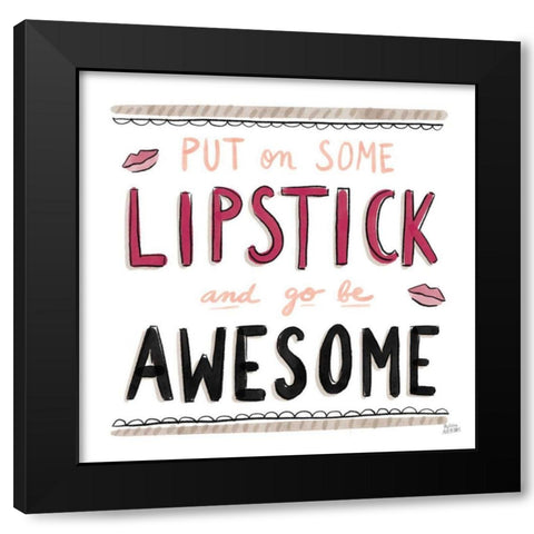 Awesome Lipstick Black Black Modern Wood Framed Art Print by Averinos, Melissa