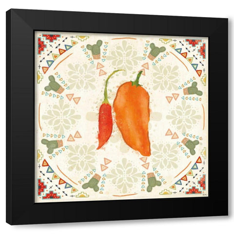 Tex Mex Fiesta VI Black Modern Wood Framed Art Print with Double Matting by Charron, Veronique