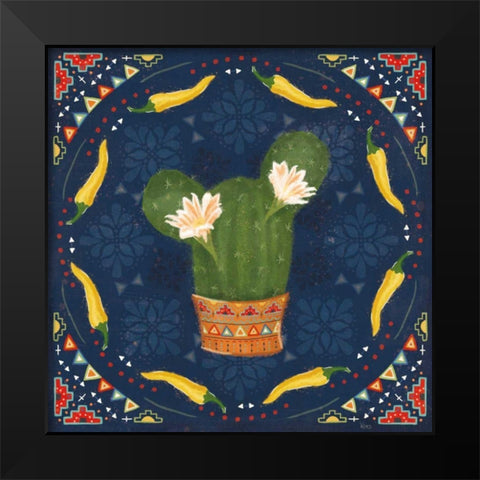 Tex Mex Fiesta IV Dark Black Modern Wood Framed Art Print by Charron, Veronique