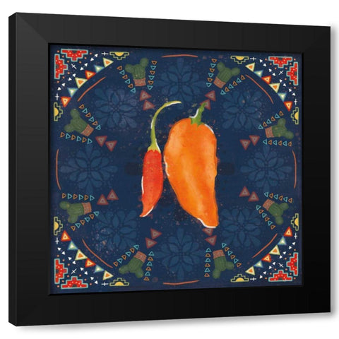 Tex Mex Fiesta VI Dark Black Modern Wood Framed Art Print with Double Matting by Charron, Veronique