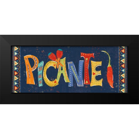 Tex Mex Fiesta VIII Dark Black Modern Wood Framed Art Print by Charron, Veronique