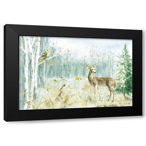 Meadows Edge I Black Modern Wood Framed Art Print with Double Matting by Nai, Danhui