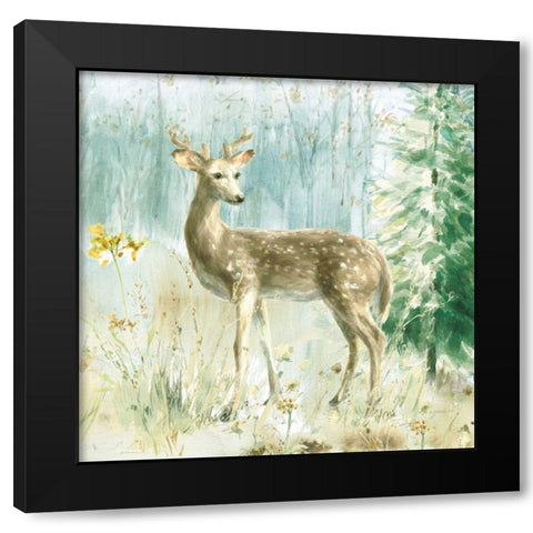 Meadows Edge III Black Modern Wood Framed Art Print with Double Matting by Nai, Danhui