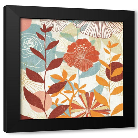 Floral Burst III Warm Black Modern Wood Framed Art Print by Mullan, Michael