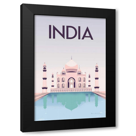 India Black Modern Wood Framed Art Print with Double Matting by Escalante, Omar