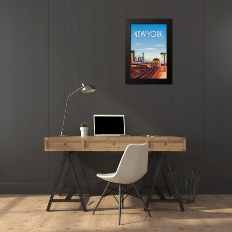 New York City Black Modern Wood Framed Art Print by Escalante, Omar