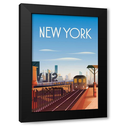 New York City Black Modern Wood Framed Art Print by Escalante, Omar