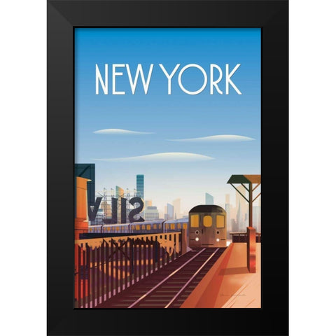 New York City Black Modern Wood Framed Art Print by Escalante, Omar