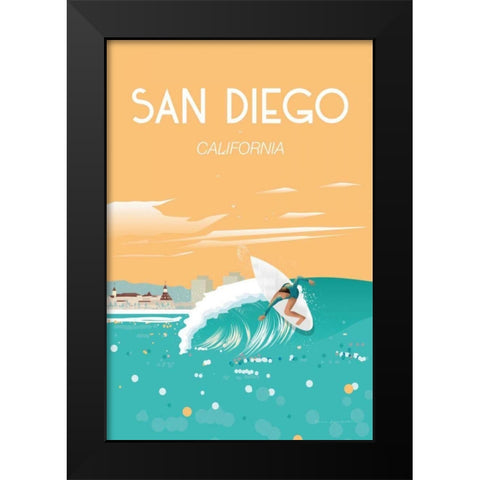 San Diego Black Modern Wood Framed Art Print by Escalante, Omar