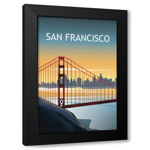 San Francisco II Black Modern Wood Framed Art Print by Escalante, Omar
