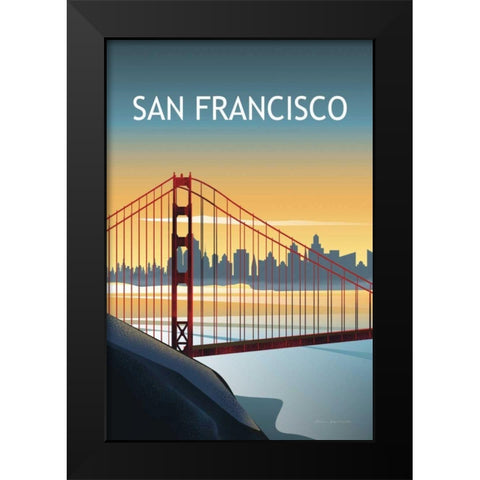 San Francisco II Black Modern Wood Framed Art Print by Escalante, Omar