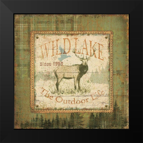 Outdoor Life I Black Modern Wood Framed Art Print by Pela